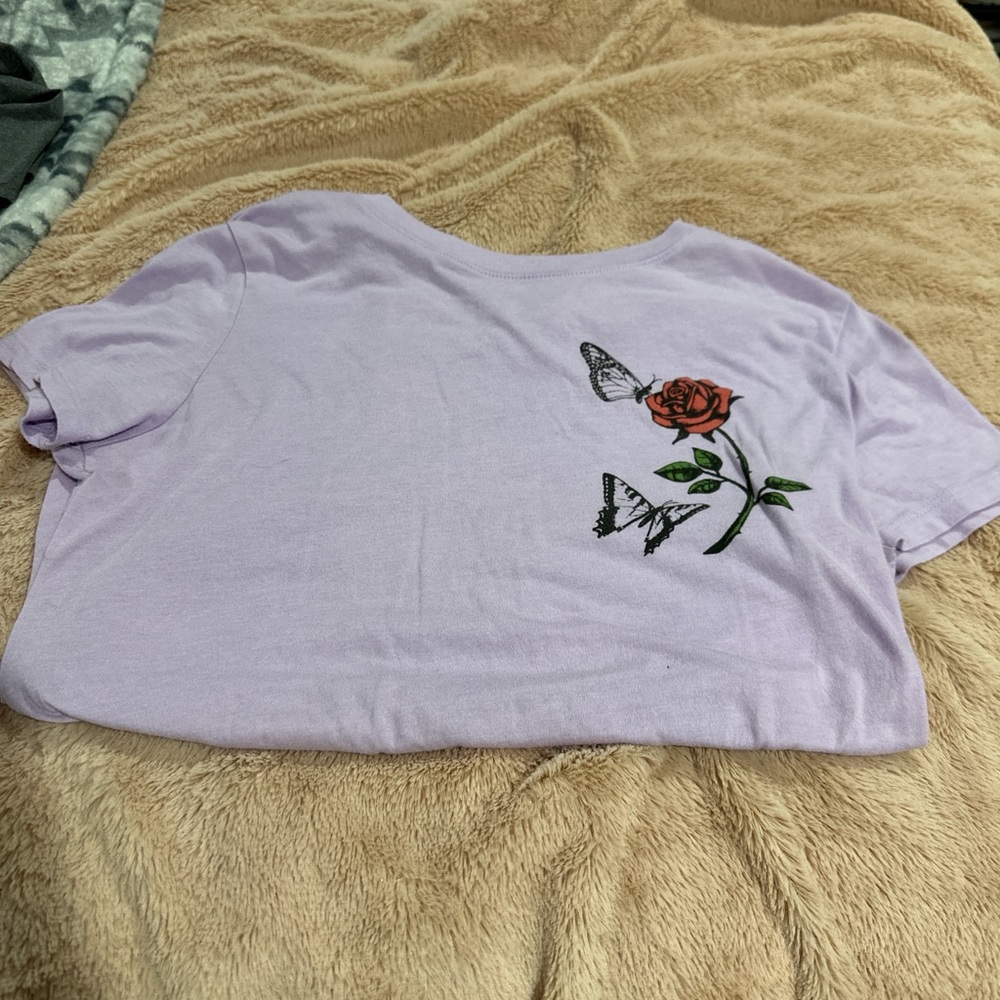 Aeropostale Purple Graphic Crop Tee